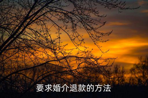 要求婚介退款的方法