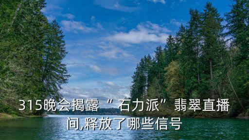 315晚會(huì)揭露“ 石力派”翡翠直播間,釋放了哪些信號(hào)