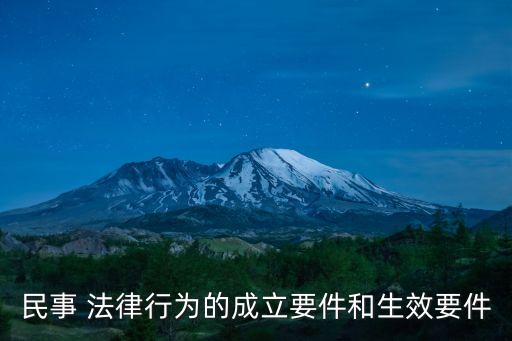 民事 法律行為的成立要件和生效要件