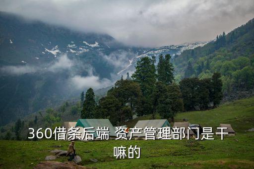  360借條后端 資產(chǎn)管理部門(mén)是干嘛的