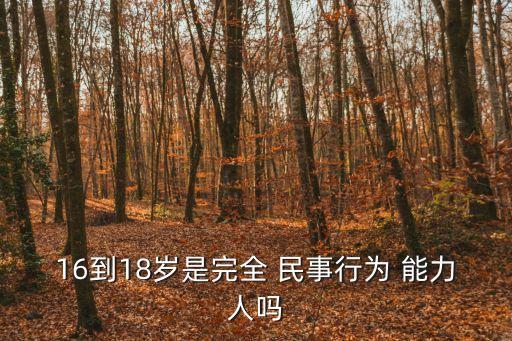 16到18歲是完全 民事行為 能力人嗎