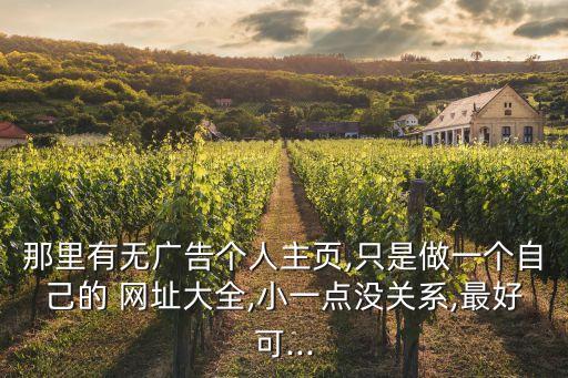 那里有無廣告?zhèn)€人主頁,只是做一個自己的 網(wǎng)址大全,小一點(diǎn)沒關(guān)系,最好可...