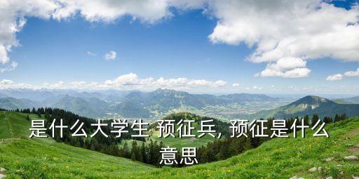 預(yù)征對象,怎么成為大學(xué)生預(yù)征對象