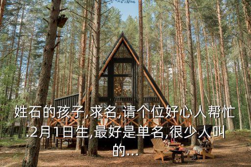 姓石的孩子,求名,請(qǐng)個(gè)位好心人幫忙.2月1日生,最好是單名,很少人叫的...