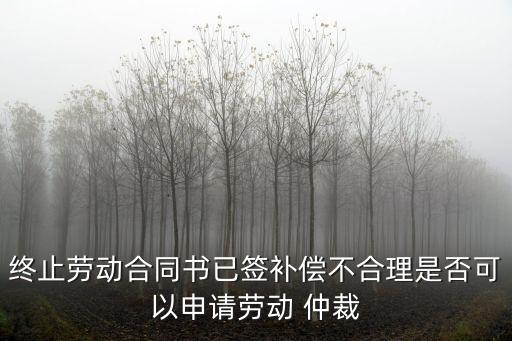 終止勞動(dòng)合同書已簽補(bǔ)償不合理是否可以申請(qǐng)勞動(dòng) 仲裁