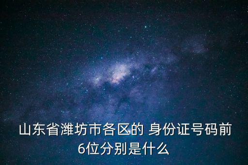  山東省濰坊市各區(qū)的 身份證號碼前6位分別是什么
