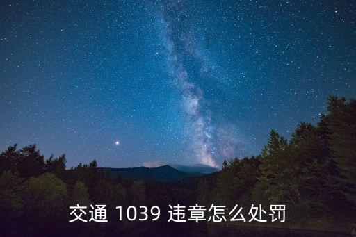 1039違章代碼是什么意思,第六十三條1039違章代碼是什么意思