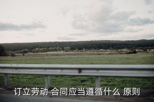 簽定合同的法律原則是什么
