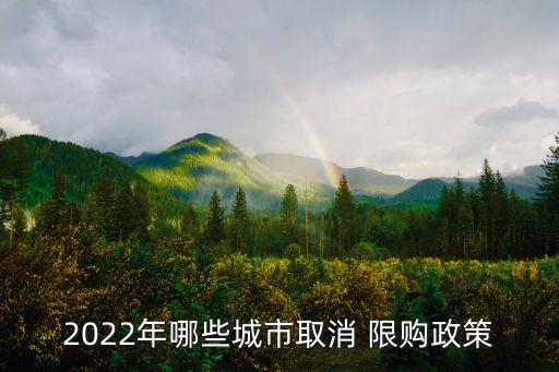 2022年哪些城市取消 限購政策