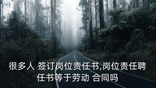 很多人 簽訂崗位責(zé)任書,崗位責(zé)任聘任書等于勞動(dòng) 合同嗎