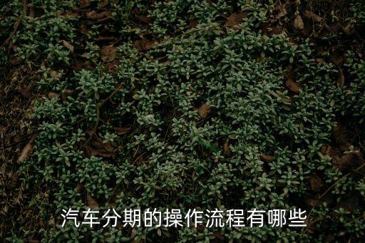  汽車分期的操作流程有哪些