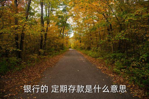  銀行的 定期存款是什么意思