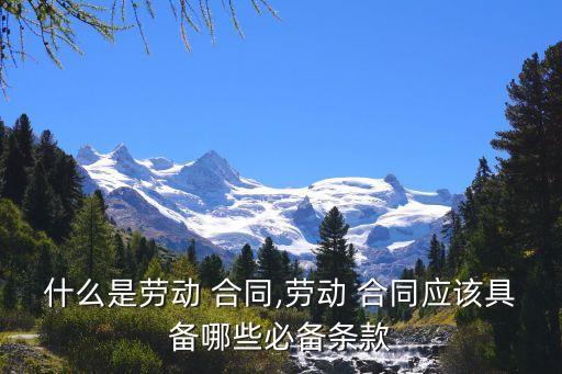 什么是勞動(dòng) 合同,勞動(dòng) 合同應(yīng)該具備哪些必備條款