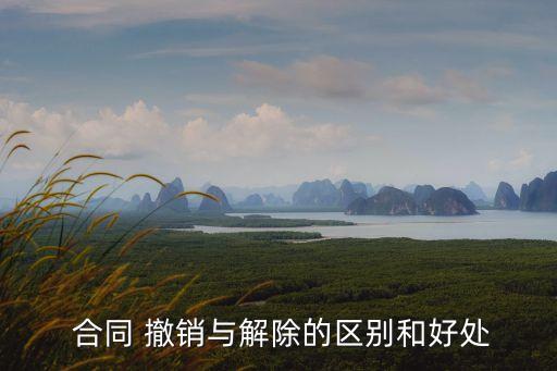  合同 撤銷與解除的區(qū)別和好處