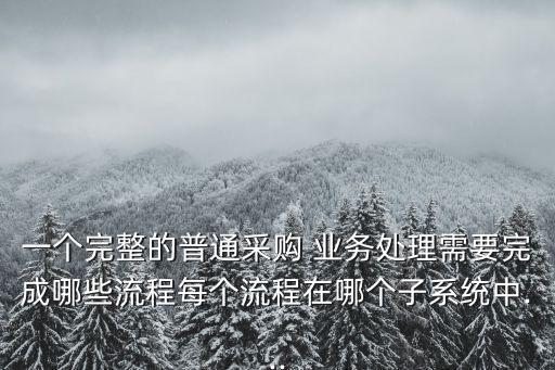 一個(gè)完整的普通采購(gòu) 業(yè)務(wù)處理需要完成哪些流程每個(gè)流程在哪個(gè)子系統(tǒng)中...