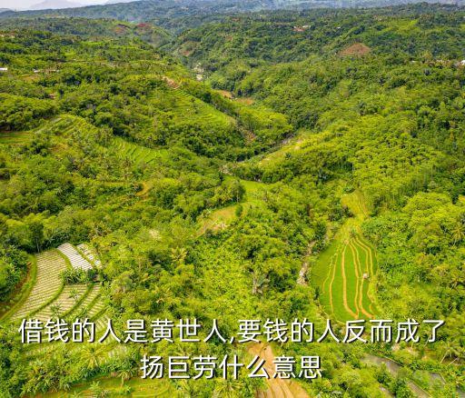 借錢的人是黃世人,要錢的人反而成了揚(yáng)巨勞什么意思