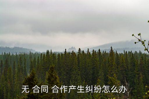 無(wú) 合同 合作產(chǎn)生糾紛怎么辦