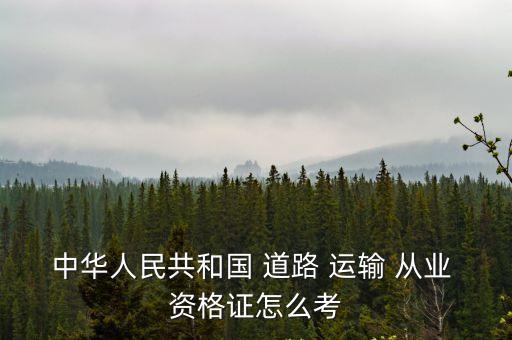 中華人民共和國 道路 運(yùn)輸 從業(yè) 資格證怎么考