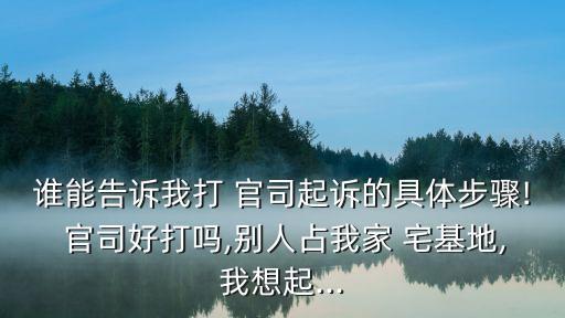 誰(shuí)能告訴我打 官司起訴的具體步驟! 官司好打嗎,別人占我家 宅基地,我想起...