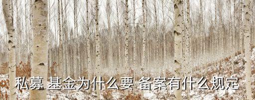 私募 基金為什么要 備案有什么規(guī)定