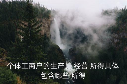 個(gè)體工商戶的生產(chǎn)、 經(jīng)營 所得具體包含哪些 所得