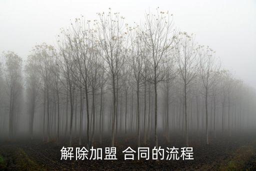 解除加盟 合同的流程