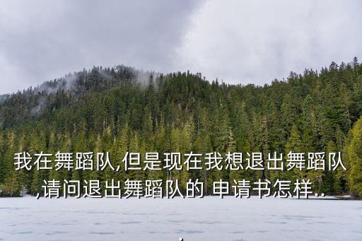 我在舞蹈隊(duì),但是現(xiàn)在我想退出舞蹈隊(duì),請(qǐng)問(wèn)退出舞蹈隊(duì)的 申請(qǐng)書怎樣...