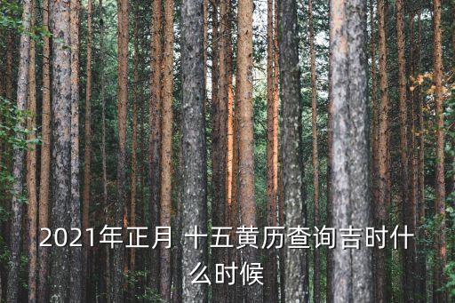 2021年正月 十五黃歷查詢吉時什么時候