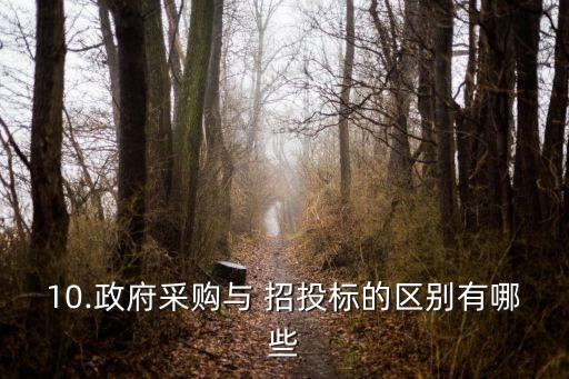 10.政府采購與 招投標的區(qū)別有哪些