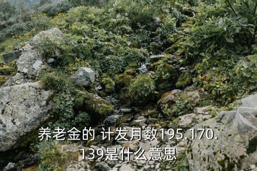 計(jì)發(fā)月數(shù)是什么意思,個(gè)人賬戶養(yǎng)老金計(jì)發(fā)月數(shù)是什么意思