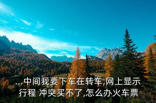...中間我要下車在轉(zhuǎn)車,網(wǎng)上顯示 行程 沖突買不了,怎么辦火車票
