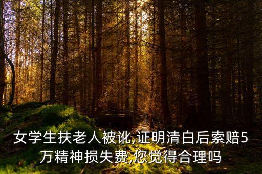 女學生扶老人被訛,證明清白后索賠5萬精神損失費,您覺得合理嗎