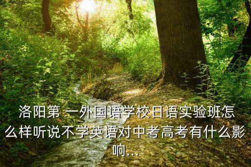  洛陽(yáng)第 一外國(guó)語(yǔ)學(xué)校日語(yǔ)實(shí)驗(yàn)班怎么樣聽(tīng)說(shuō)不學(xué)英語(yǔ)對(duì)中考高考有什么影響...