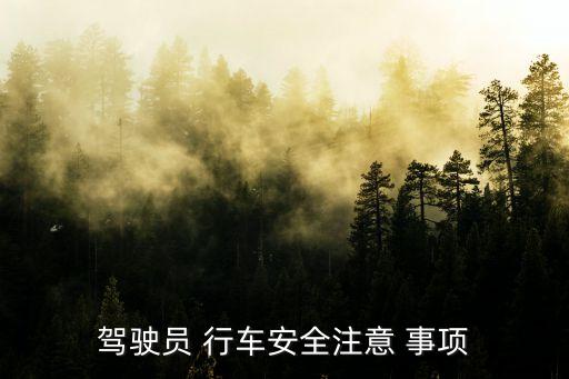 行車(chē)安全注意事項(xiàng),駕駛員行車(chē)安全注意事項(xiàng)
