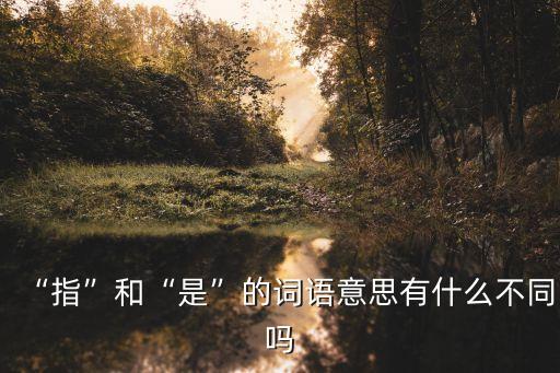 “指”和“是”的詞語意思有什么不同嗎