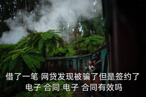 借了一筆 網(wǎng)貸發(fā)現(xiàn)被騙了但是簽約了 電子 合同 電子 合同有效嗎