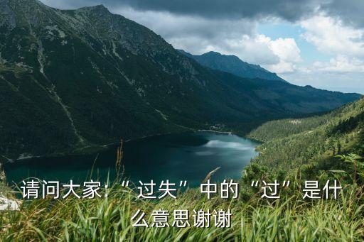 請(qǐng)問大家:“ 過失”中的“過”是什么意思謝謝