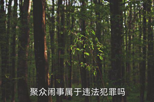  聚眾鬧事屬于違法犯罪嗎