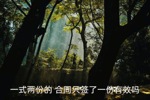 一式兩份的 合同只簽了一份有效嗎