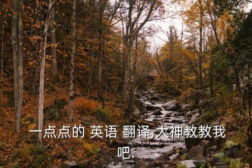  一點(diǎn)點(diǎn)的 英語(yǔ) 翻譯,大神教教我吧.