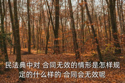 民法典中對(duì) 合同無(wú)效的情形是怎樣規(guī)定的什么樣的 合同會(huì)無(wú)效呢