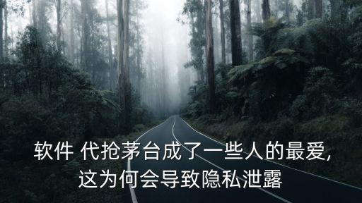  軟件 代搶茅臺(tái)成了一些人的最?lèi)?ài),這為何會(huì)導(dǎo)致隱私泄露