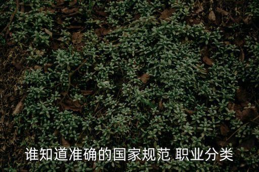 誰(shuí)知道準(zhǔn)確的國(guó)家規(guī)范 職業(yè)分類