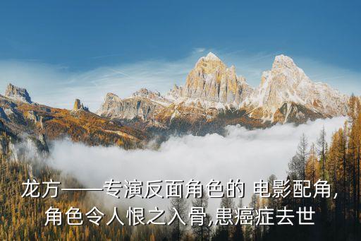 龍方——專演反面角色的 電影配角,角色令人恨之入骨,患癌癥去世