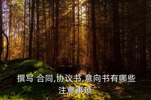  撰寫 合同,協(xié)議書,意向書有哪些注意事項