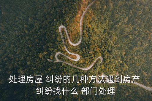 處理房屋 糾紛的幾種方法遇到房產(chǎn) 糾紛找什么 部門處理
