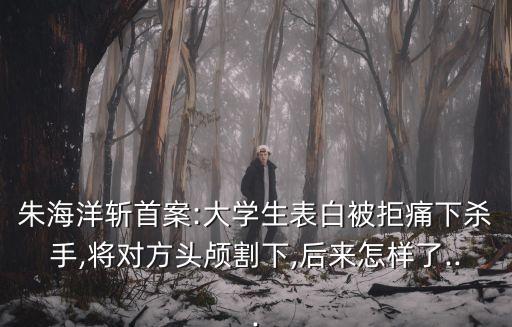 朱海洋斬首案:大學(xué)生表白被拒痛下殺手,將對(duì)方頭顱割下,后來怎樣了...