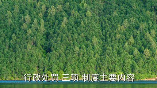  行政處罰 三項 制度主要內(nèi)容