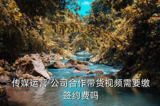  傳媒運(yùn)營(yíng) 公司合作帶貨視頻需要繳 簽約費(fèi)嗎