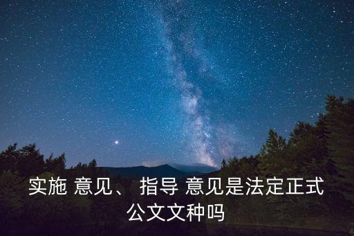 實(shí)施 意見、 指導(dǎo) 意見是法定正式公文文種嗎